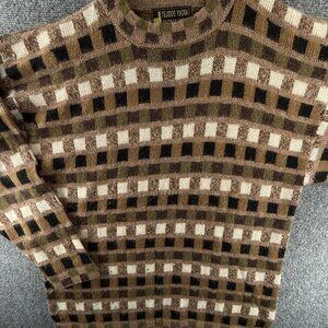 VTG Tejidos Ruminahui 100% Alpaca Sweater Pullover Knit Crew Neck Peru Made